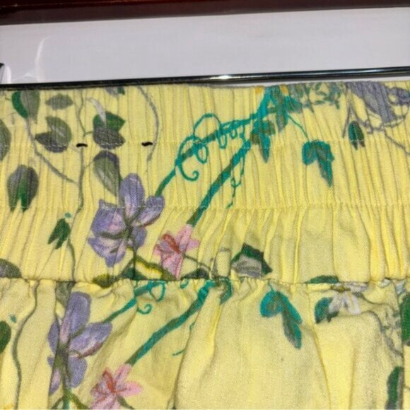 INC Women’s Small Floral Yellow Green Pants Cottagecore Romantic Feminine Flare - Picture 11 of 15